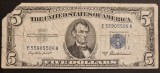 Bancnota 5 Dolari America 1953 Seria E55905506A Silver SUA