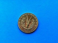 5 Francs 2001 Africa-AUNC-in realitate arata bine!! foto
