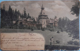 1902 CP Sinaia, Peles, animata, trimisa de scriitorul Eugeniu Boureanul la Blaj, Circulata, Fotografie
