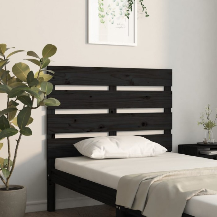 Gossi tablie de pat, negru, 100x3x80 cm, lemn masiv de pin