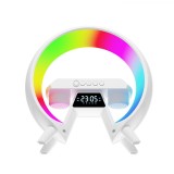 Lampa Inteligenta 6-in-1: RGB, incarcare Wireless, Boxa Bluetooth, Ceas cu Alarma, si Radio FM &ndash; Control App &amp; Sunet Natural pentru Somn.