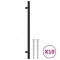 Manere de dulap, 10 buc., negru, 224 mm, otel inoxidabil