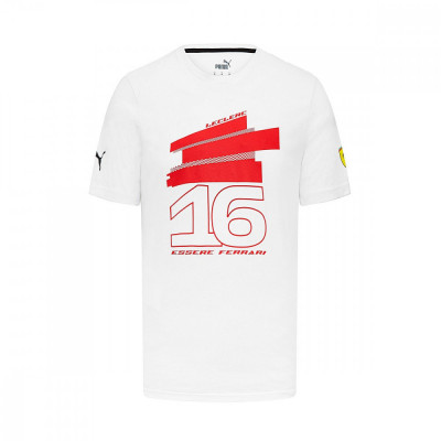 Ferrari tricou de bărbați Leclerc Driver White F1 Team 2023 - M foto