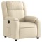 Fotoliu rabatabil electric, crem, material textil - 4
