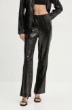 Bruuns Bazaar pantaloni femei, culoarea negru, drept, medium waist, BBW4072