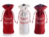 Cumpara ieftin Set 3 huse de sticla vin din textil 14x5x30 cm
