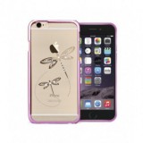 Husa iPhone 6/6S Plus ASTRUM Dragonfly Pink Swarovski - Protectie Premium