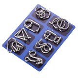 Cumpara ieftin Set 8 piese Puzzle metal IQ anti-stres relaxare gandire model 3