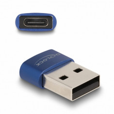 Adaptor USB 2.0-A la USB type C T-M Albastru, Delock 60051