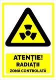 Semn atentie radiatii cu zona controlata