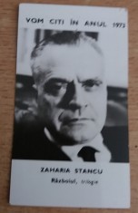 C9 30 - 1973 - Calendare de buzunar reclama Editura Eminescu - Zaharia Stancu