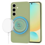 Husa pentru samsung galaxy s24 fe - softflex magsafe, microfibra in interior, matcha