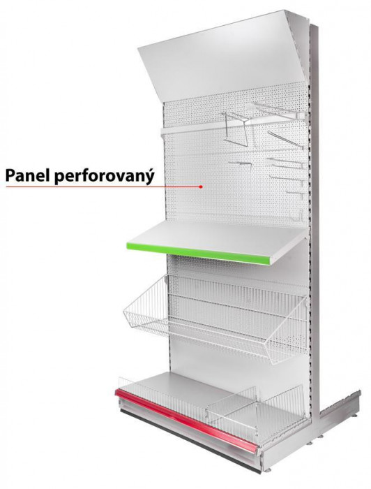 Rafturi cu panou H03 1250x400x1.0 mm, perforate * * *