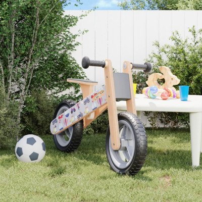 vidaXL Bicicletă de echilibru pentru copii, imprimeu și Gri foto