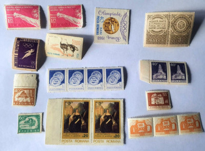 Lot 20 timbre romanesti anii 50-60-70-80 nestampilate foto