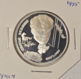 Russia, Rusia, Federatia Rusa, 2 Rouble Ruble, 1995, Y#414, argint, proof, S.A. Yesenin