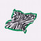 Esarfa-batic cu imprimeu zebra, verde-negru-alb