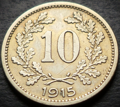 Moneda istorica 10 HELLER - AUSTRIA / AUSTRO-UNGARIA, anul 1915 * cod 4427 A foto