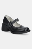 Fly London pantofi de piele HUVI044FLY culoarea negru, cu toc drept, P145044005
