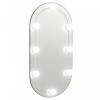 Oglindă ovală cu lumini LED, 80x40, cm sticlă