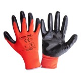 MANUSA NITRIL CU POLIESTER / NEGRU-ROSU - 11