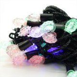 Instalatie brad de craciun liniara, rgrb, 10 m din care 1m prelungitor, 220v, 40 led, interconectabila, fir negru, multicolor, Oem