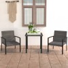 VidaXL Set de masă pentru grădină, 3 piese, gri, poliratan 3065711