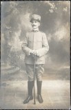 Fotografie tip Carte Postala, Ofiter al armatei romane, perioada imediat urmatoare a primului razboi mondial
