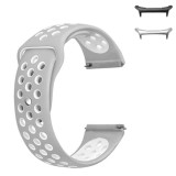 Curea silicon compatibila Samsung Galaxy Watch Ultra2, telescoape Quick Release, 22mm, Alb/Gri