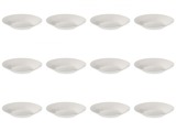 Set Farfurii 12 piese, Farfurii Adanci, Portelan, Albe, diametru 22.5 cm