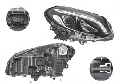 Far MERCEDES Clasa B (W246), 09.2014-02.2019, MAGNETI MARELLI, fata, partea dreapta, LED; electric; fara unitate control LED; foto