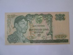 Indonezia 25 Rupiah 1968 UNC,bancnota din imagini