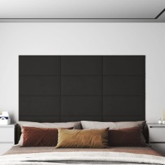 Gossi panouri de perete 12 buc. negru 60x30 cm catifea 2,16 m2