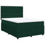 Cumpara ieftin Pat box spring cu saltea, verde inchis, 140x190 cm, catifea