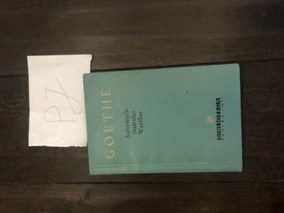 Goethe - Suferintele tinarului Werther Pj foto