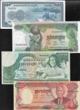Set Cambogia Cambodgia 100 + 500 + 1000 + 5000 riels aunc-unc, Asia
