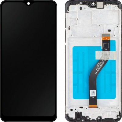 Display cu Touchscreen MP compatibil cu Samsung Galaxy A20s A207, cu Rama, Negru foto