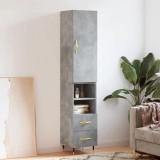 vidaXL Dulap &icirc;nalt, gri beton, 34,5x34x180 cm, lemn prelucrat