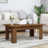 Masuta cafea vidaXL, stejar maro, 100x60x42cm, lemn prelucrat, moderna