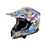 Cumpara ieftin Casca moto integrala HECHT 51915M, design modern, graffiti, marimea M 57-58 cm