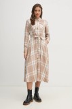 Barbour rochie culoarea bej, midi, evazată, LDR0859