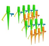 Set de 16 picuratoare pentru plante automate Qilucky, plastic, verde/portocaliu, 16,5 x 3,6 x 2 cm