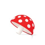 Palnie din Silicon Buburuza pentru Sticle, Leica in Forma de Ciuperca, Rezistenta la Caldura, fara BPA, Alb/Rosu