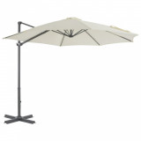Umbrelă suspendată cu st&acirc;lp din aluminiu, nisipiu, 300 cm, vidaXL