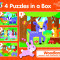 Set 4 puzzle-uri - Animalute din padure (2, 3, 4, 5 piese) PlayLearn Toys