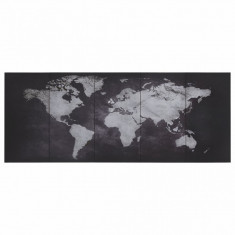 Set Tablouri Din Pânză Harta Lumii Negru 150 x 60 cm 289243