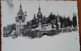 Carte postala, Castelul Peles iarna, perioada interbelica