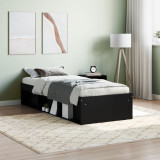 Gossi cadru de pat mic single, negru, 75x190 cm
