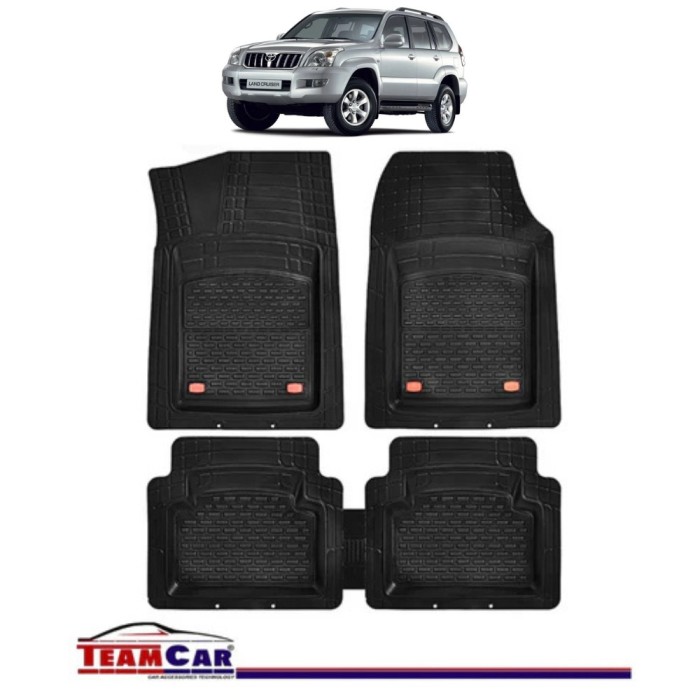Covorase Auto TeamCar&reg; Tip Tavita Compatibile Toyota Land Cruiser J120 (2002&ndash;2009) Negru Material Rezistent