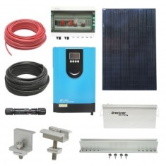 Sistem solar fotovoltaic 5KW. cu invertor 6.2KW Hybrid, OFF-GRID 220V, panouri LONGI 410W si baterii de 200AH cu sistem prinderi acoperis tabla Breckn